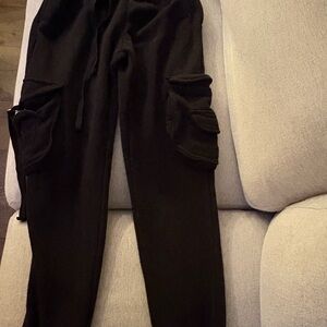 Trendy Black Cargo Joggers